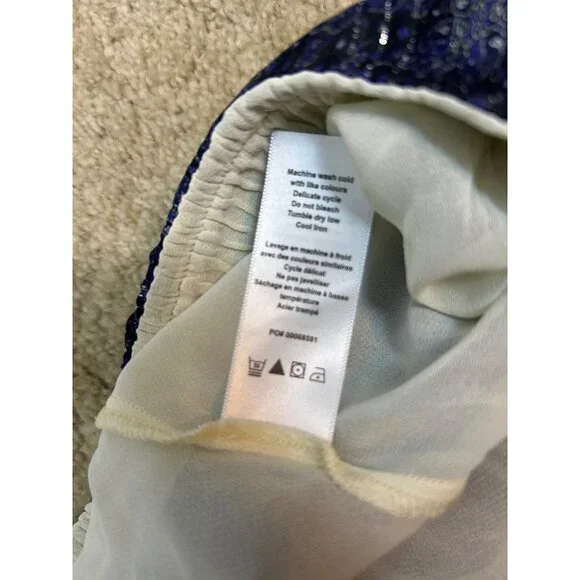 NWT Rag & Bone Delaney Witchy Boho Whimsigoth Metallic Navy Beige Maxi Skirt M - Picture 9 of 12